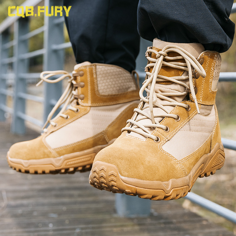 Spring combat boots Men's army fan boots Tactical boots Desert boots mountaineering boots Breathable special forces marine training boots