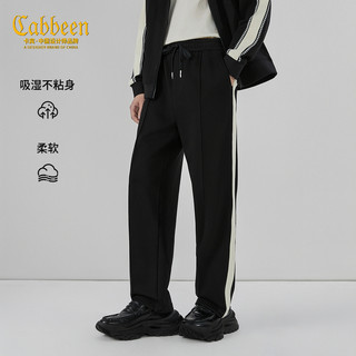 【侧边织带】卡宾宽松直筒针织裤男装2026春季新款休闲复古运动裤