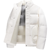 (High-Filled Down) Carbine Houndstooth Stand Collar Down Jacket Mens 2024 Autumn and Winter New Warm and Trendy White Jacket