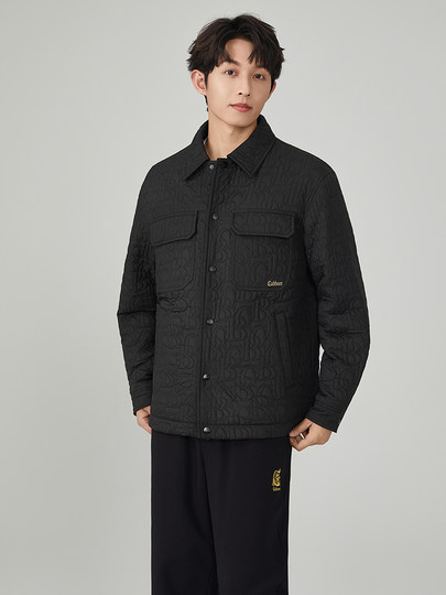 Chaqueta de plumón ligera con solapa de cabina para hombre, chaqueta ejecutiva de otoño e invierno, camisa, chaqueta