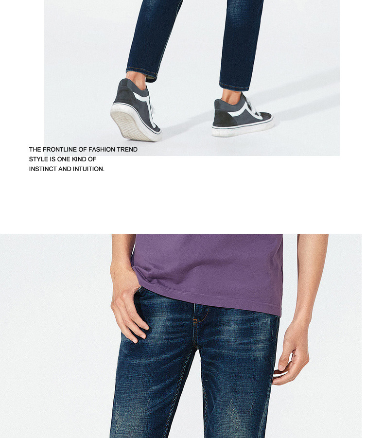Carbine nam đơn giản mỏng eo thấp quần jeans xanh trẻ trung xuân mới đường phố thời trang đường phố S - Quần jean quần nam