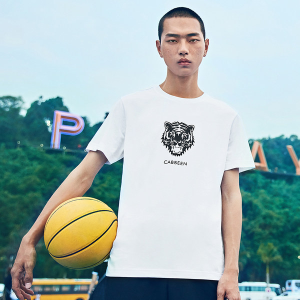 Cabbeen 卡宾 18年商场新款 纯棉 老虎头 男式短袖T恤 天猫优惠券折后¥109包邮(¥179-70)3色可选