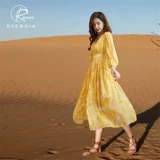 Rsemnia Летнее шифоновое боди, длинная юбка, городской стиль, французский стиль, изысканный стиль