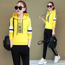 Rsemnia Leisure Sportswear Set Women Spring and Autumn Women Plus Size Loose Fashion Hoodie Two-Piece Set