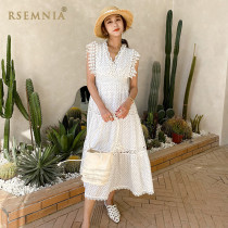 Rsemnia2021 summer autumn new bohemian holiday one-piece dress fashion womens dress with long skirts and large hem skirts