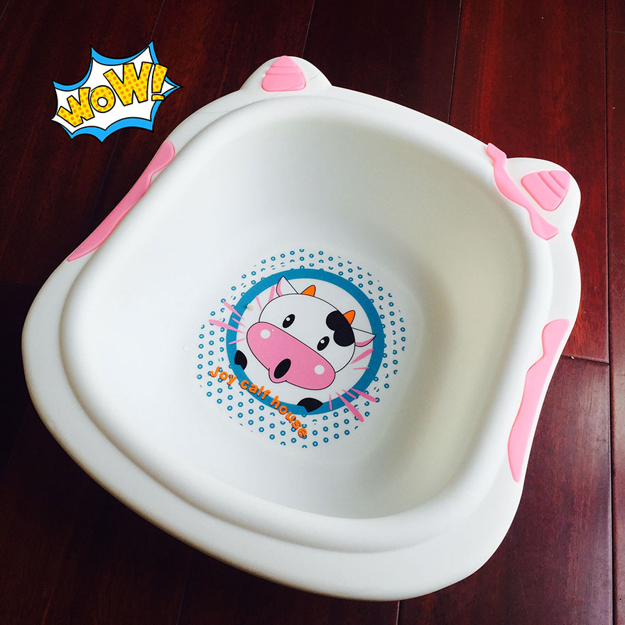 Cute Dairy Cow Basin Baby Washbasin Thickened Newborn Plastic Small Washbasin Child Face Basin Wash Pp Baby Wash Basin