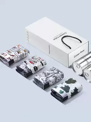 Men's underwear Men's ice silk summer thin breathable boxer shorts four corners tide personality cartoon gift box nu cknu 