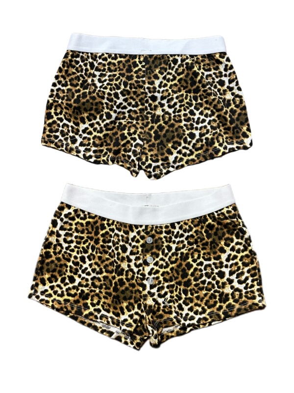 Foreign Trade Single Item 100% Cotton Leopard Print Spicy Girl Shibuya Y2K Home Pants Women's Low-Waist Casual Bm Style Shorts