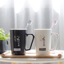 Couple toothbrush cup set Ceramic creative simple tooth cup black and white pair of household brushing cup European mouthwash cup