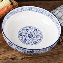 Hotel tableware blue and white porcelain large soup bowl ceramic household bowl boiled fish sauerie fish basin soup basin noodle bowl
