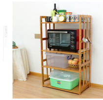 Bamboo Kitchen Rim Microwave Furnace Frame Flavored Frame Multi-layer Wooden Ovens Frame Landing Bookshelf