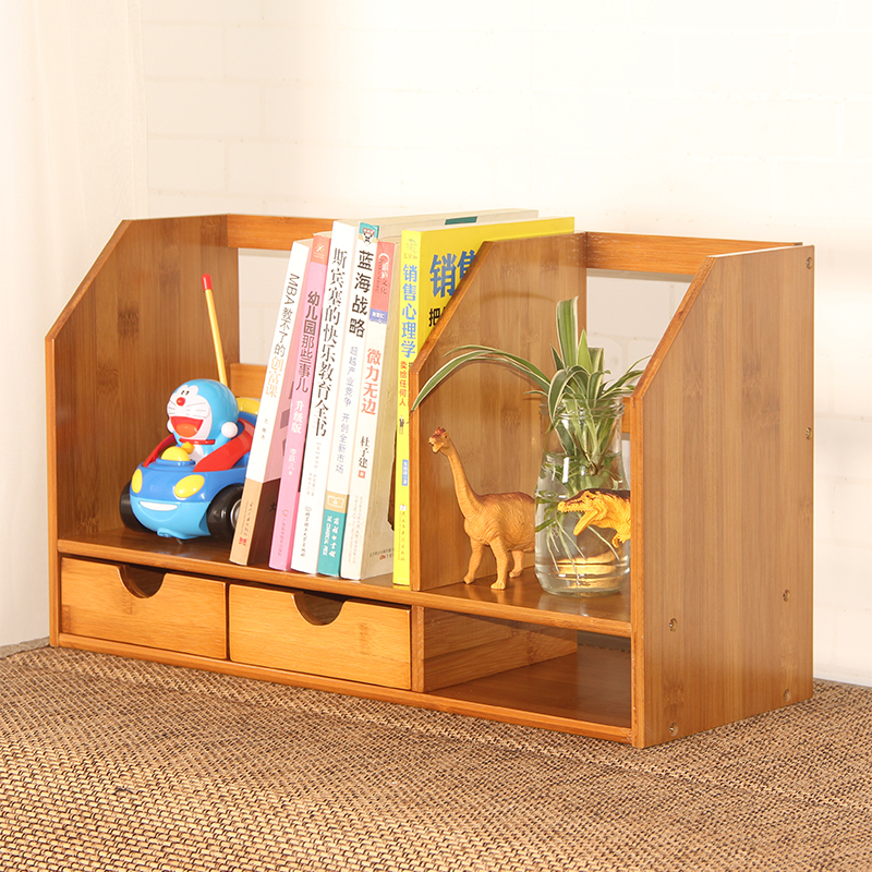 Usd 13 77 Double Student Desktop Small Bookshelf Storage Rack Desk Double Student Desktop Small Bookshelf Storage Rack Desk Shelf Simple Solid Wood Creative Office Bamboo