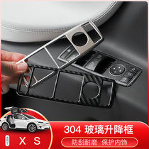 Suitable for Tesla Tesla ModelXS glass lift panel frame Door handle decorative stickers modification accessories