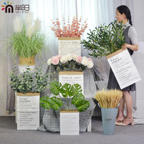 Nordic style ins kraft paper bag Eucalyptus leaf simulation flower decoration Living room window fake flower plant soft decoration