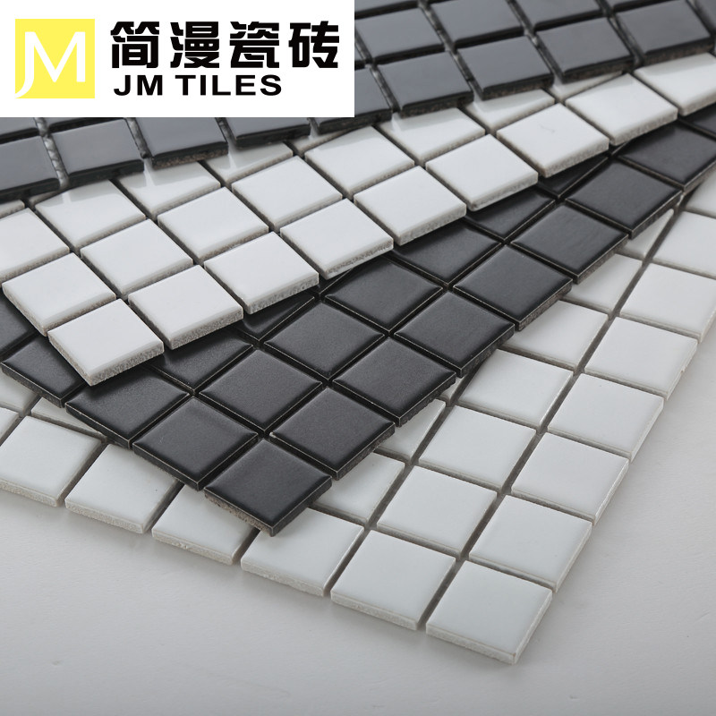 Brief PURE BLACK WHITE MATT BRIGHT CERAMIC MOSAIC MAGNETIC BRICK 48x48 MAKEUP ROOM BATHROOM KITCHEN WALL BRICK 25x25