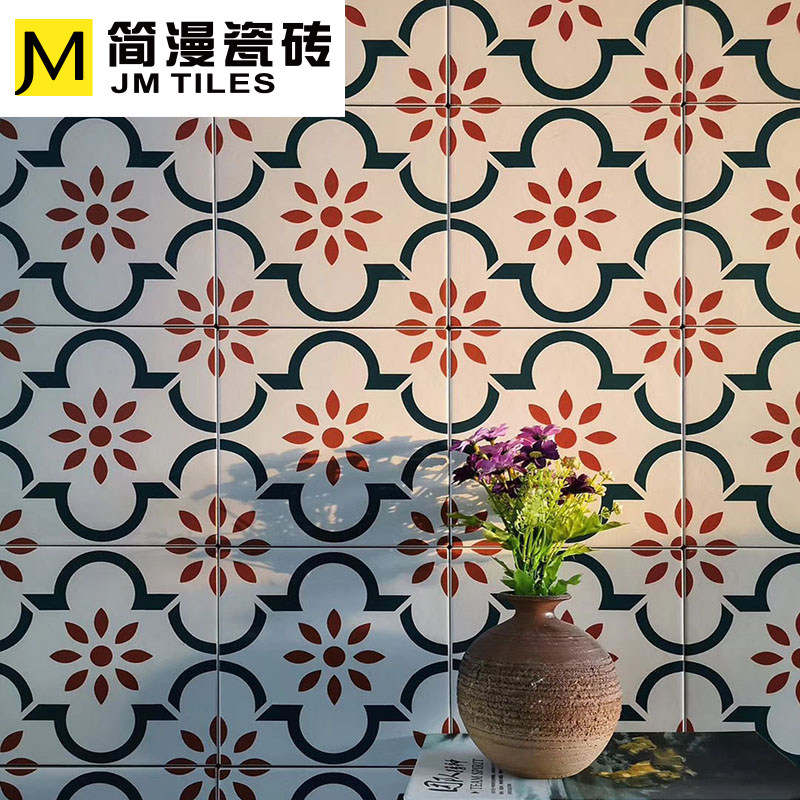 Color small flower tiles 200x200 matte tiles kitchen powder room dining room living room aisle balcony floor tiles wall tiles