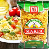 Russian import of pistachian pasta spaghetti screw face 400g imported pasta spaghetti spiral through heart powder