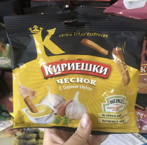 Russian supermarkets buy snacks garlic bread dried garlic bread residue leba dried garlic sauce