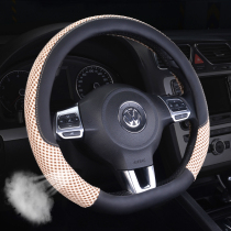 Car steering wheel cover non-slip sweat-absorbing summer ice silk d-type protective cover four seasons universal leather handle Sports