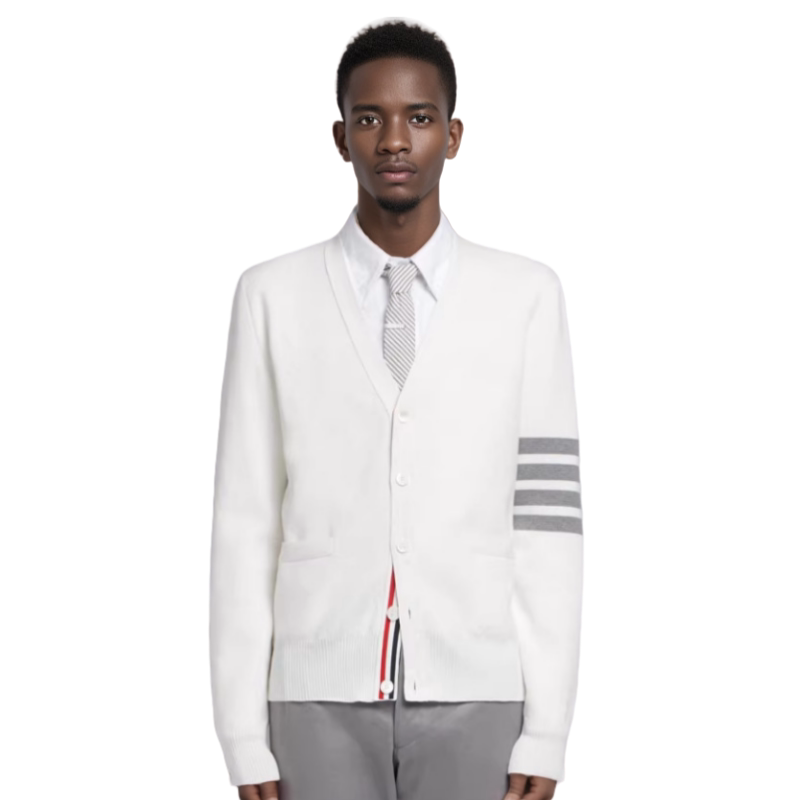 [Official Authentic] Tb Knitted Cardigan for Men and Women, Couple's Celebrity Style Sweater, French Style Pure Cotton Oversized Jacket