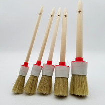 Car Cleaning Brush Wood Handle Brushed Special Details Brush Corner Slit Interior Pig Hair Brush Pig Hair Brush Suit