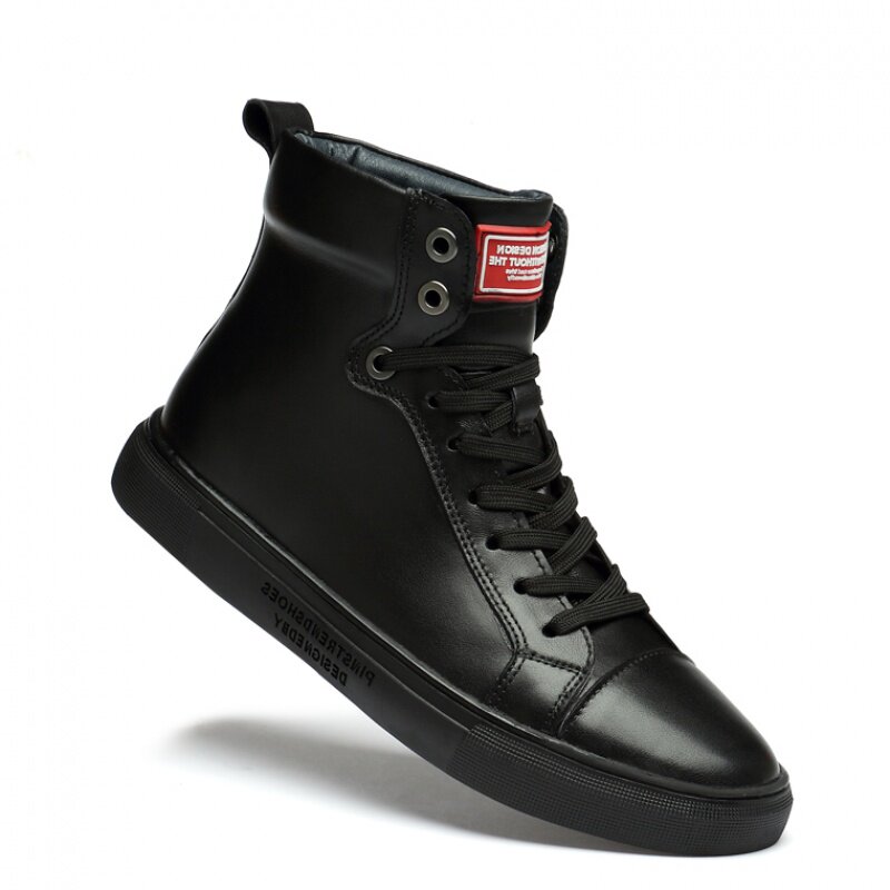 High shoe men 2021 spring summer men's shoes men's tide high bang board shoes men's shoes men's tide shoes spring black men's leather