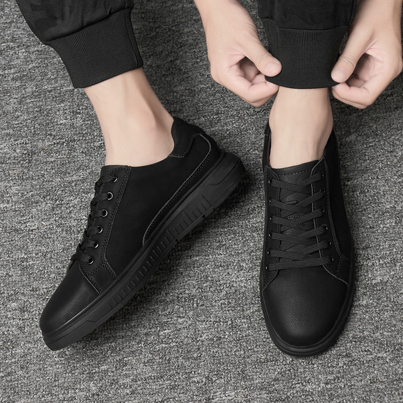 Black Men Shoes Fall Tide Shoes 2020 New Korean version Trend 100 Men Casual Shoes Son Infingenuine Leather Shoes Man