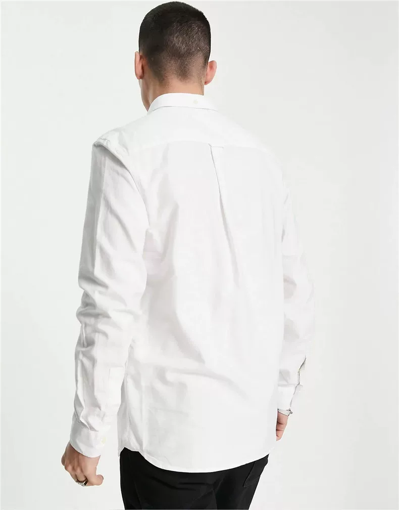 Покупатель Lyle & Scott 2024 года Новый мужской лонгслив белая рубашка Slim и Daily Versatile