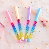 New Shake Voice Little Fairy Special Pen Girl Hearts Water Crystal Liquid Flow Sand Middle Sex Pen Magic Wand Awesome Signature Pen