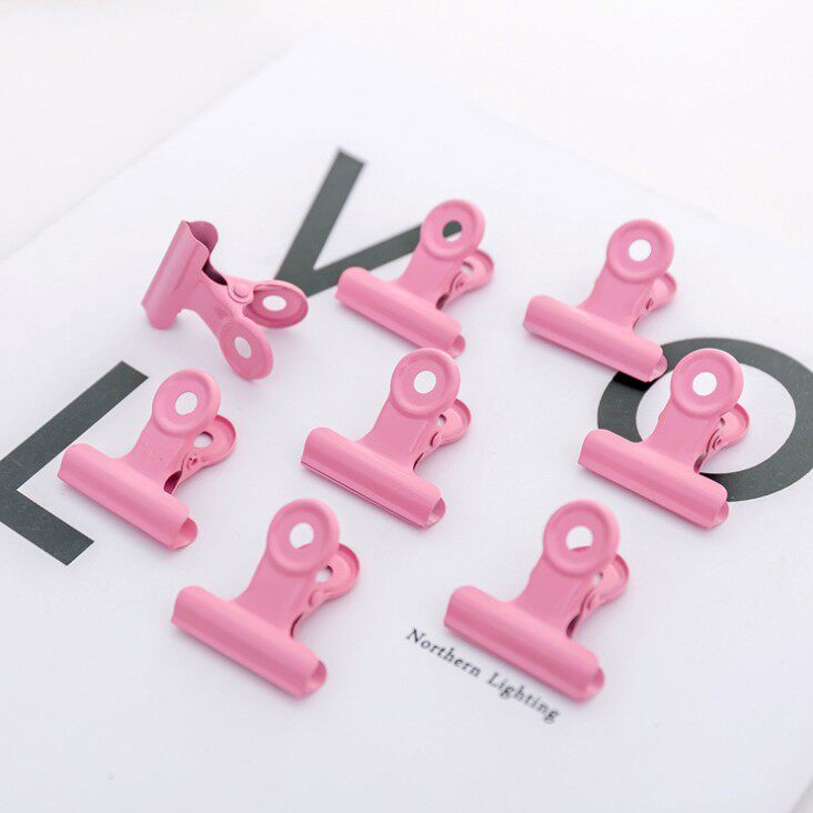 Small fresher hand account clip stationery small number long tail clip pink girl heart dovetail clip powerful fixing iron clip