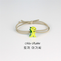 South Korea Cute Little Dinosaur Hair Ring Brief Teenage Girl Hair Ropes Net Red Head Rope Emijay Rubber Fascia Headwear