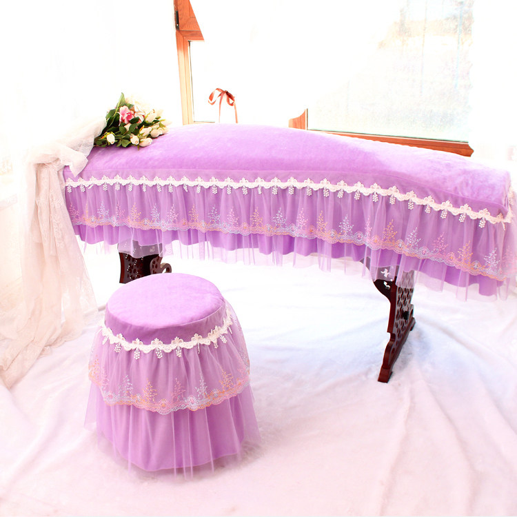 Purple beauty lover lace crystal velvet kite cover dust cover guqin cover guzheng cover piano cover dust cover