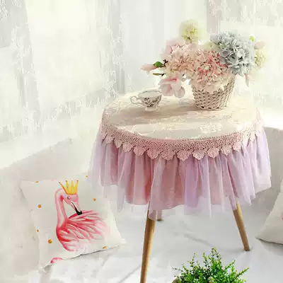 European exquisite lace round table cloth tablecloth Round coffee table tablecloth table cover round household balcony household