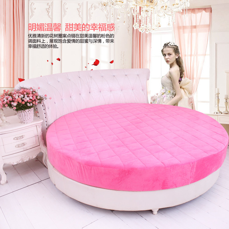 Velvet ultra soft suede bed Hat Round Bed with thickened mattress cover bedlinen bedding set to be made-Taobao