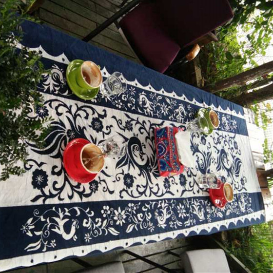 Yunnan ethnic style hand-painted batik tablecloth door curtain hotel inn restaurant home background wall sticker travel gift