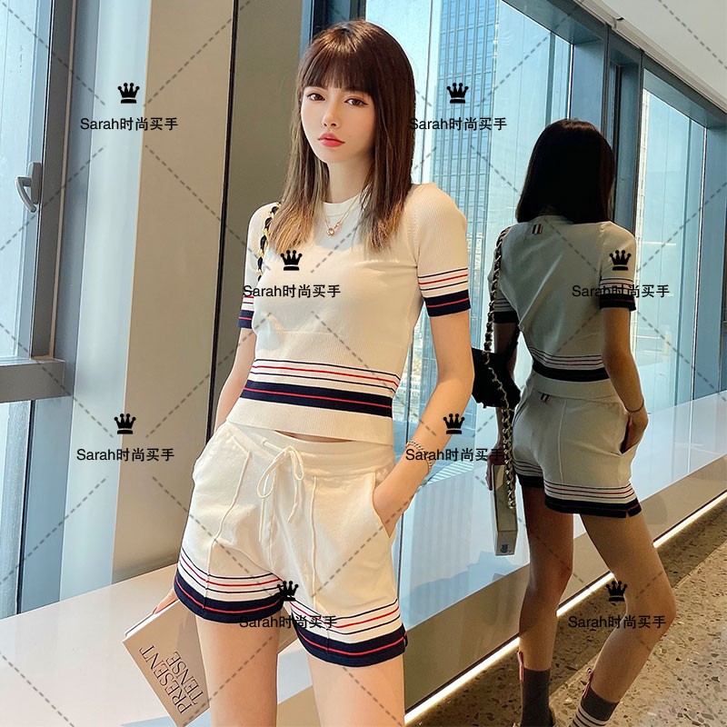 Thom Browne Shorts 21 Spring and Summer TB Color Strip Fixed Color Short Link Upper Woman