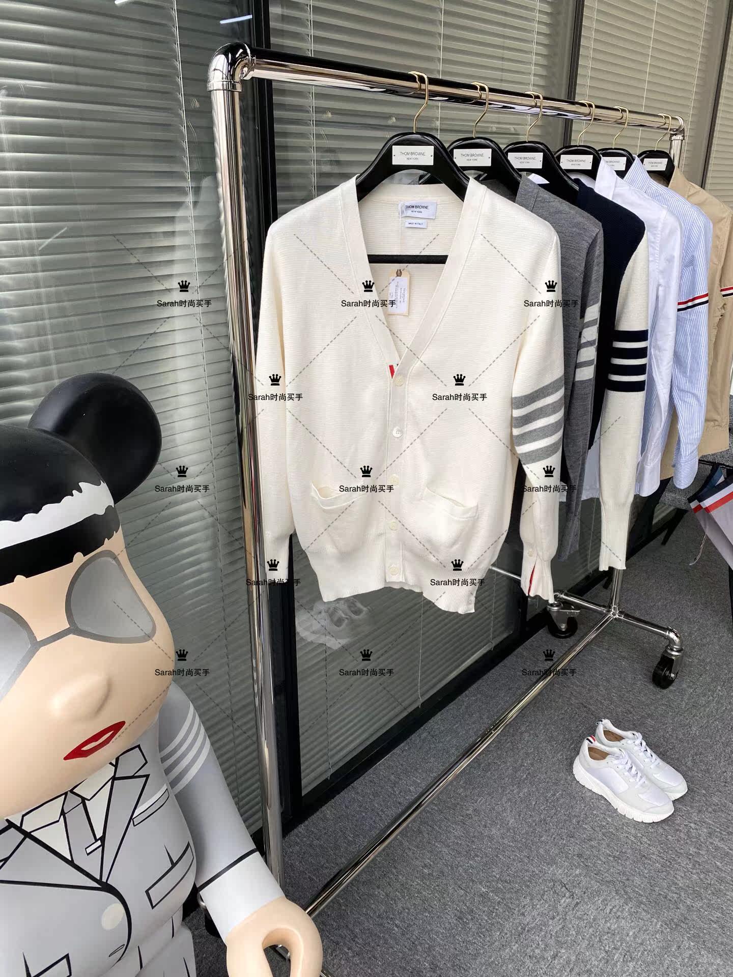 Thom Browne 20 fall/winter TB four-bar striped pocket cardigan wool sweater men's and women's jackets