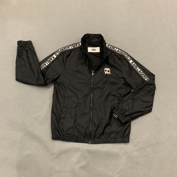 In Stock Karl Lagerfeld/Karl Lagerfeld 22 Spring/Summer Black Karl Lagerfeld Full-Print Zip-Up Jacket