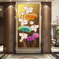 Genguan Decoration Painting Vertical Version Southeast Asia Oil Painting Hand Painted Thai Style New Chinese Corridor Aisle Hotel Gold Leaf Painting