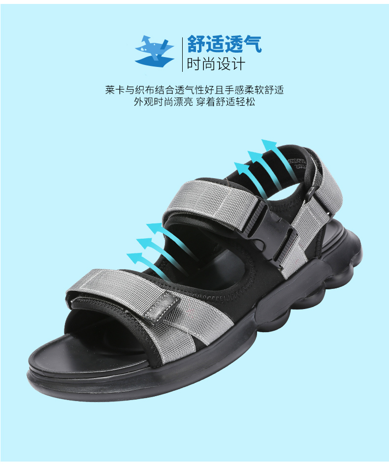 Lạc đà 2019 mùa hè mới Giày nam Hàn Quốc Velcro Giày đi biển Roman xu hướng dép chống trượt thông thường - Sandal giày lười nam hàng hiệu