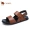 Bán Giày dép nam Camel Da mùa hè Thoải mái Dép giản dị Velcro Open Toe Beach Dép nam - Sandal