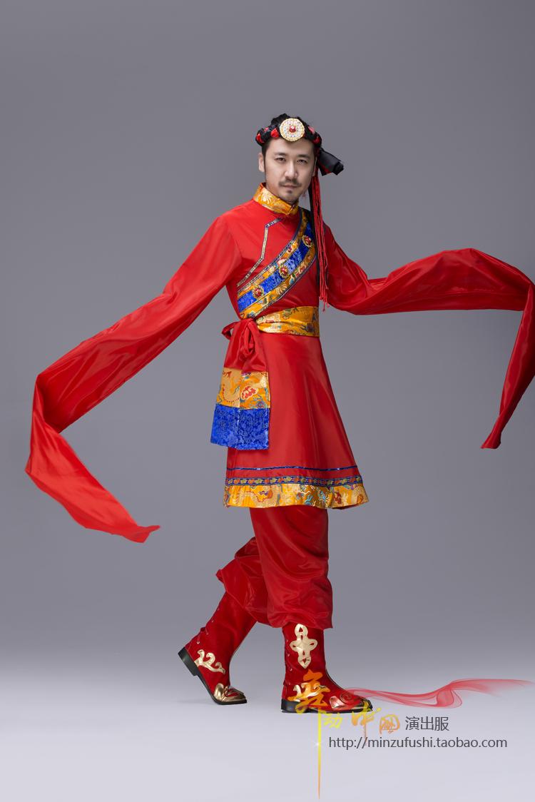 Quần áo Tây Tạng mới 2018 nam phong thủy quốc gia tay áo Tây Tạng bộ trang phục múa Tây Tạng đã biến serf thành hát trang phục dân tộc mường