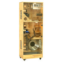 Chinchilla cage cabinet cage Villa luxury oversized castle living animal house ice nest wooden house household solid wood special cooling