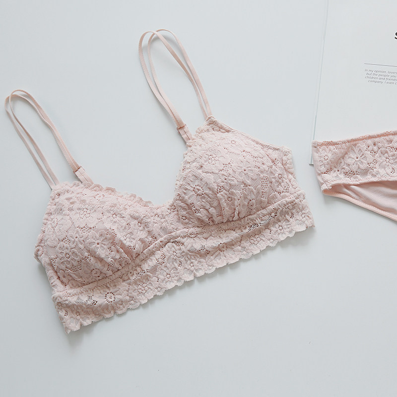 Hana HANA French bralette bralette lace beauty back lingerie girl vest double shoulder strap sweet bra winter