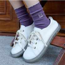 Crazy Walking Pile Socks Female Spring Autumn Agaric Side Lace Puppies Embroidered Socks Woman Spring Autumn Mid-Cylinder South Korea