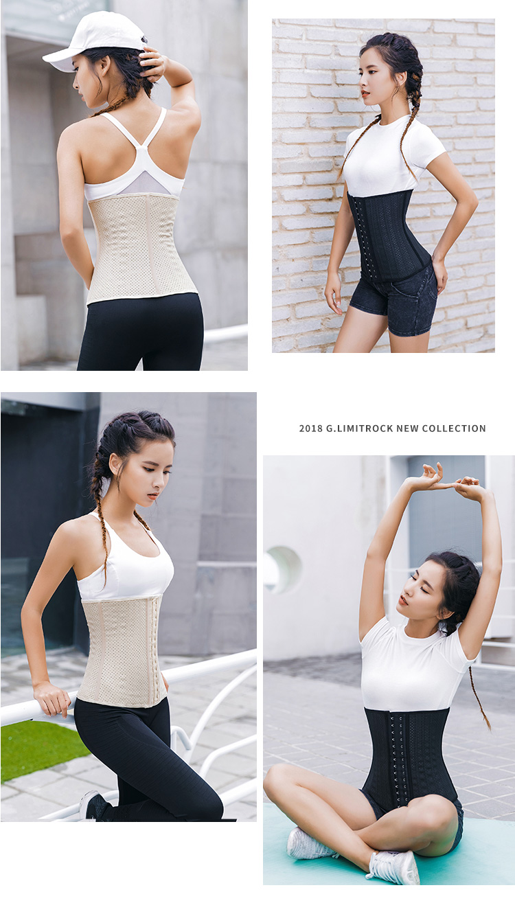 Thể thao tráng nữ hình bụng 25 xương thép mùa hè bụng mỏng vành đai thể dục thoáng khí corset lưới bụng vành đai