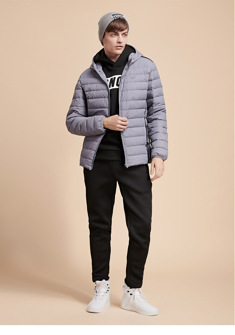 361 nam ánh sáng mùa đông ấm áp áo khoác 361 độ chạy áo khoác trùm đầu thể thao cotton quần áo thể thao nam áo khoác mũ lông nam