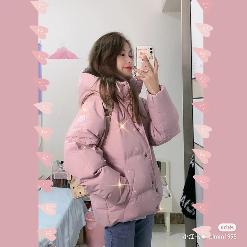 361度 183克充绒 女连帽加厚羽绒服 图2