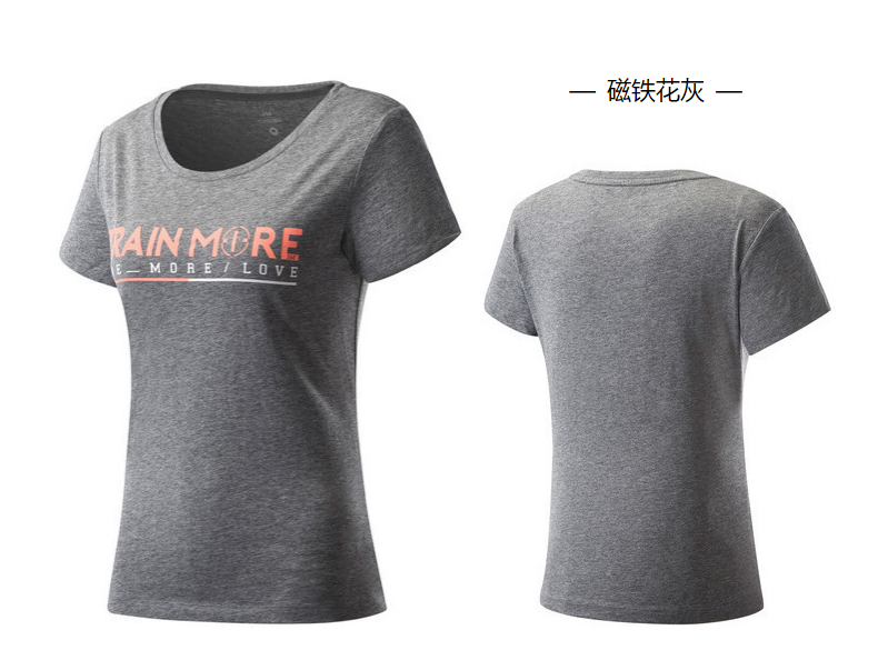 361 Bằng cấp nữ 2018 Mùa hè Áo thun cotton mới in Phụ nữ 361 Thời trang thoáng khí Áo thun cổ tròn tay ngắn - Áo phông thể thao áo tank top
