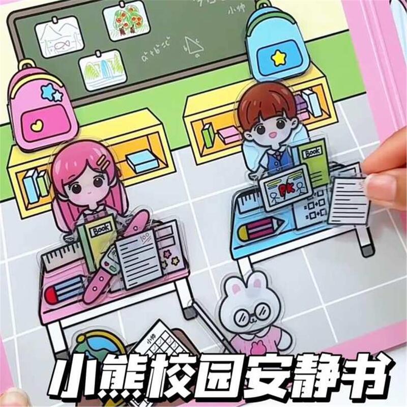 No-Cut Quiet Book New Model for Girls, Bear-Themed School Quiet Book, Jelly Sticker Book, Handmade DIY Girl Toy No-Cut Quiet Book New Model for Girls, Bear-Themed School Quiet Book, Jelly Sticker Book, Handmade DIY Girl Toy